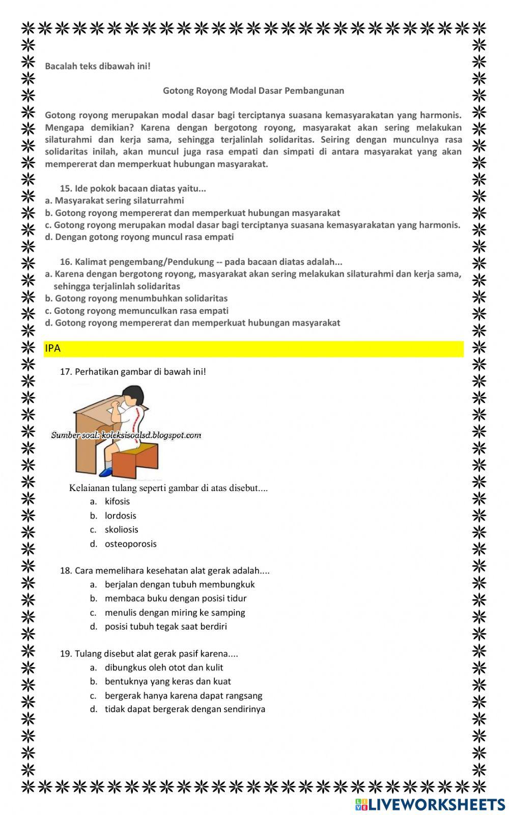Penilaian akhir semester 1 tema 1