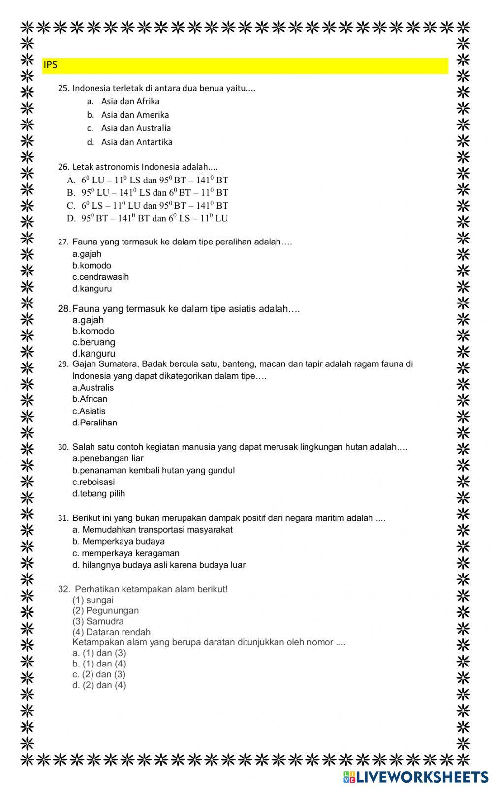 Penilaian akhir semester 1 tema 1