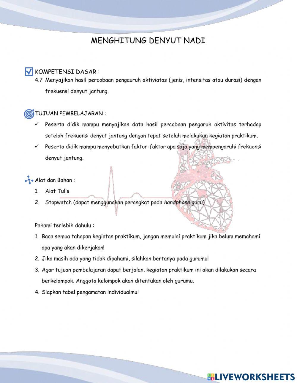 LKPD Frekuensi Denyut Jantung