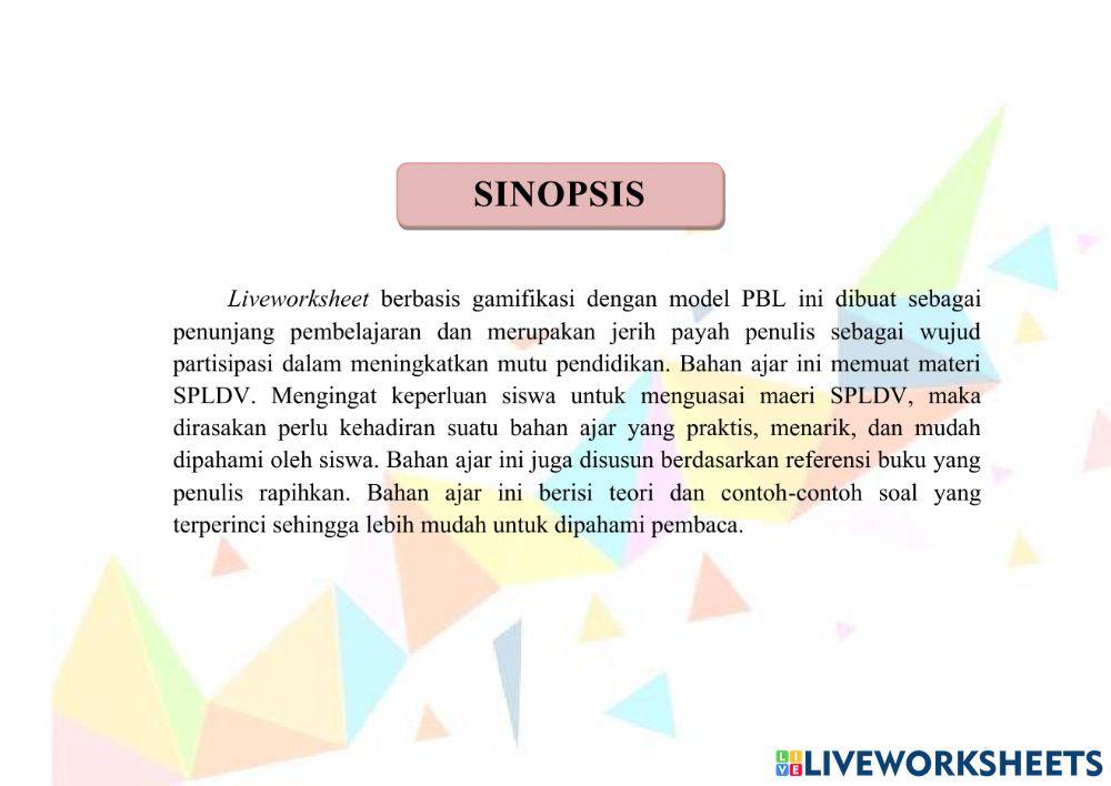 LKPD Gamifikasi Materi SPLDV Kelas 8 Pertemuan 1