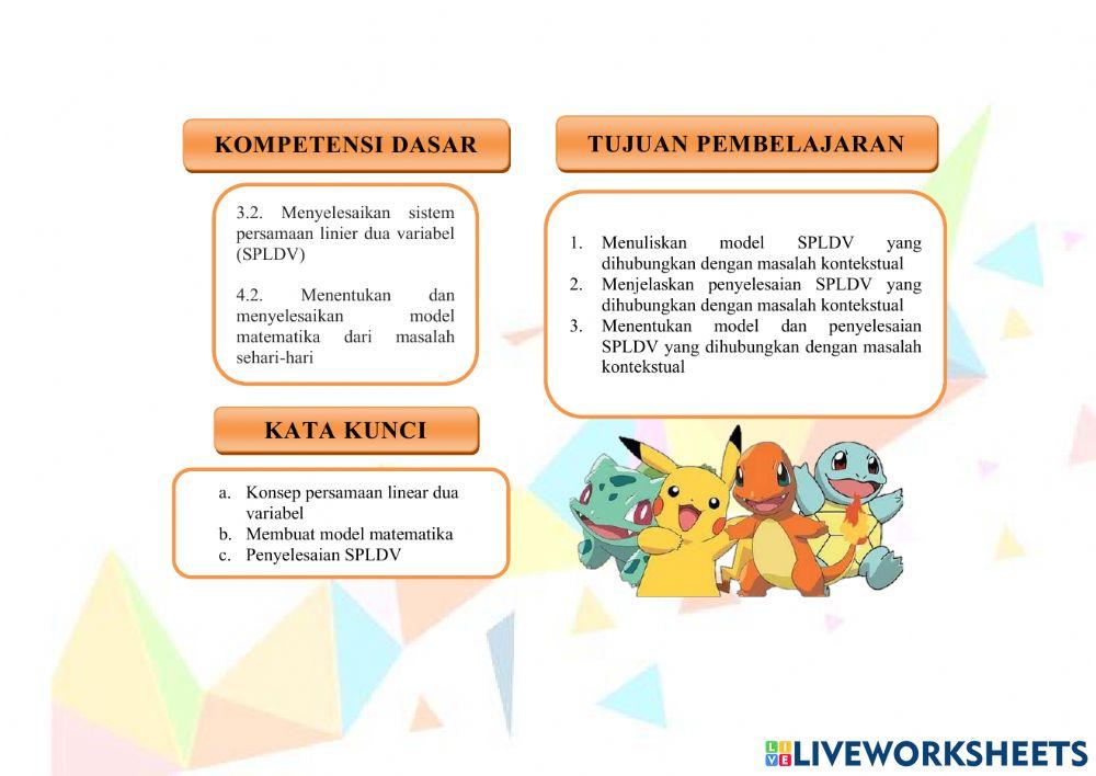 LKPD Gamifikasi Materi SPLDV Kelas 8 Pertemuan 1