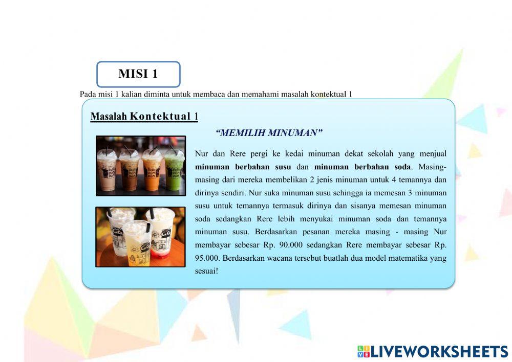 LKPD Gamifikasi Materi SPLDV Kelas 8 Pertemuan 1