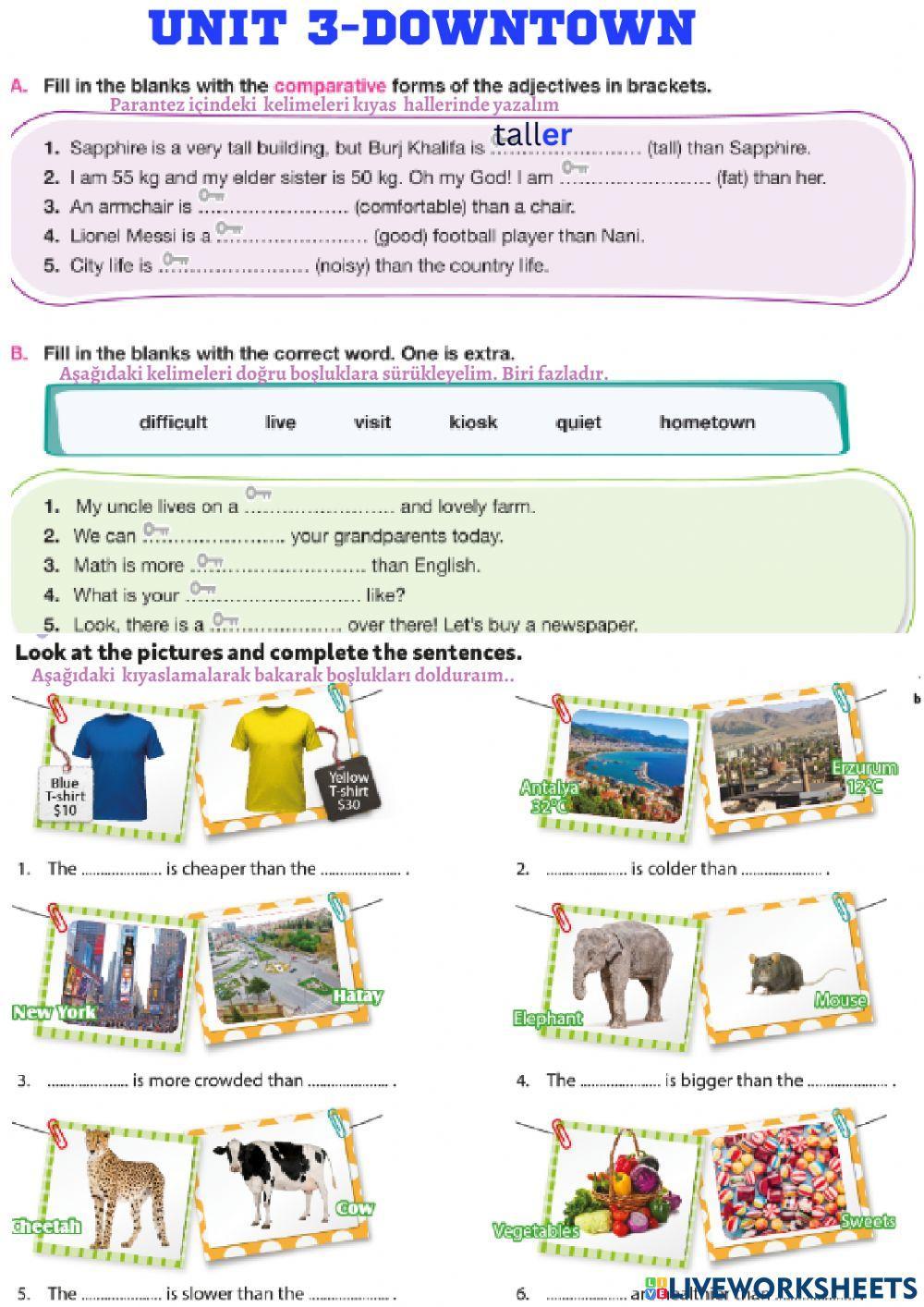 Downtown unit comperatives