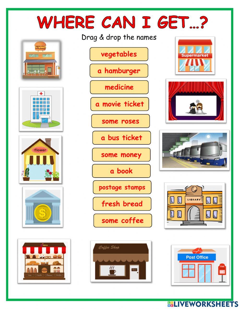 Where Can I Get...? Draw a line