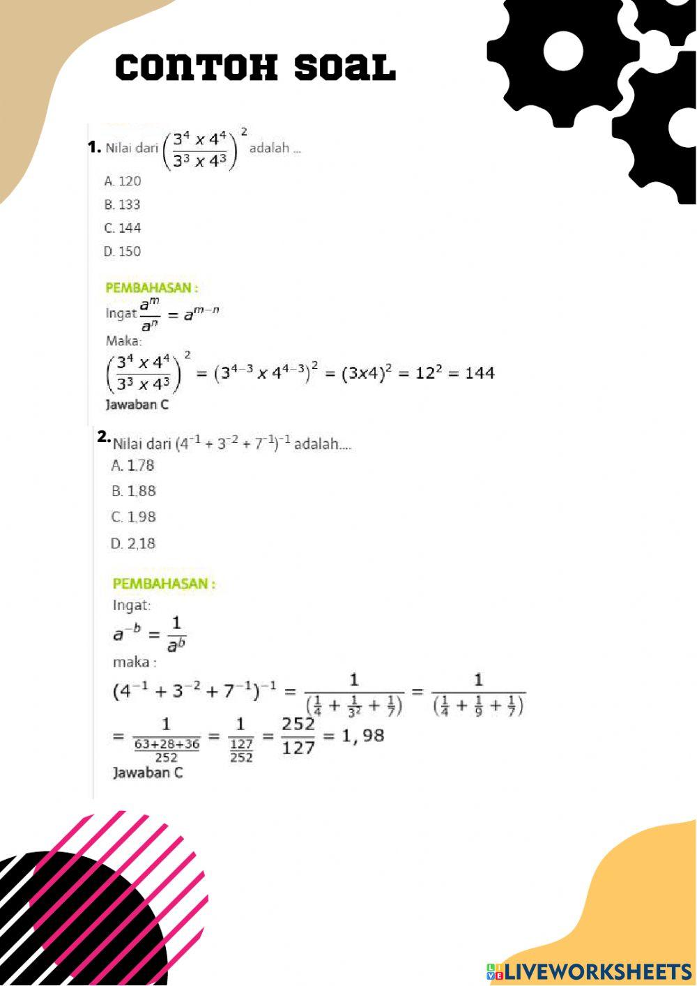Perpangkatan dan Bentuk Akar (Bagian 2)