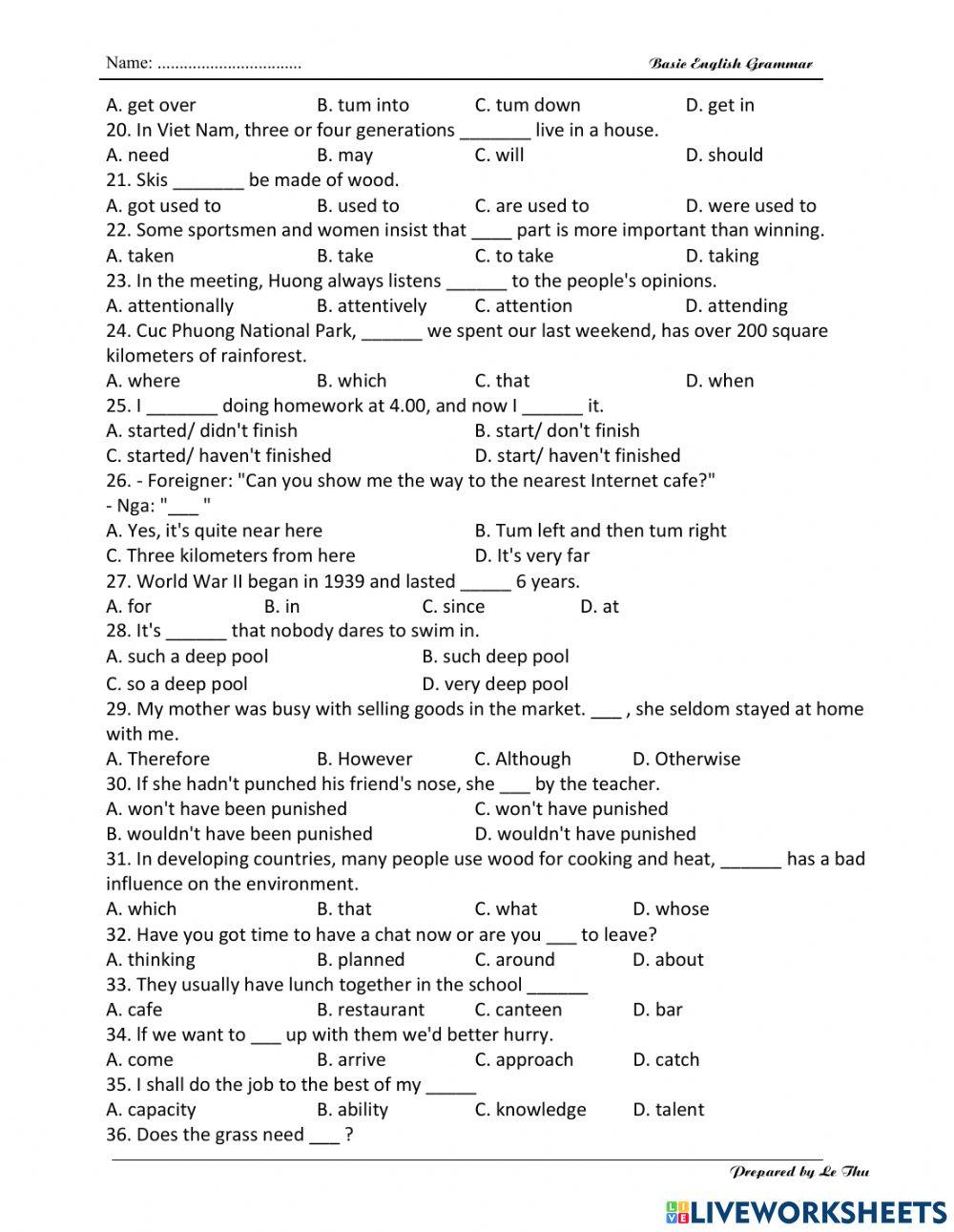 Practice Test 5B (P1)