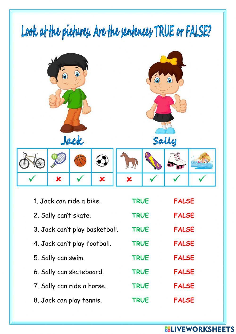 True or false can can-t