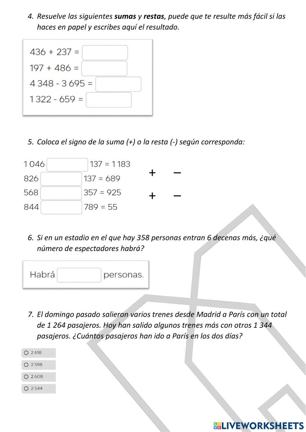 Repaso MATEMÁTICAS - 1er trimestre - Situación de aprendizaje 2