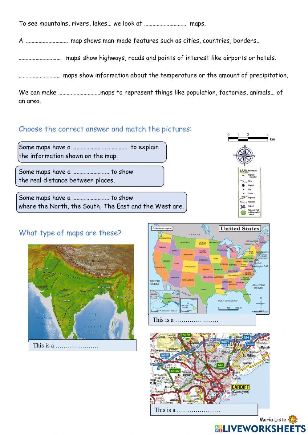 The Earth Layers. Maps and Globes.  Test