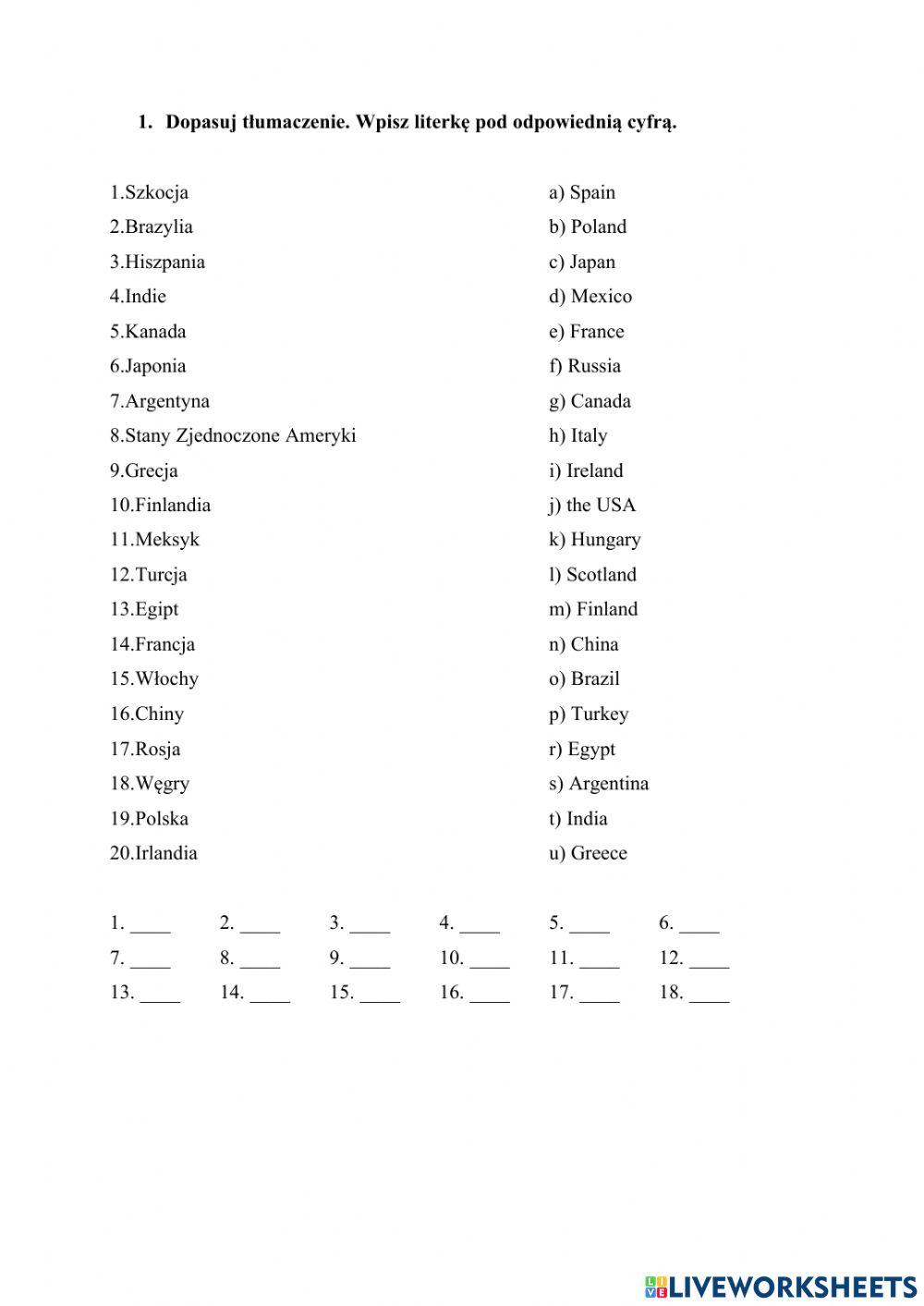 Countries - Enterprise 1 unit 1