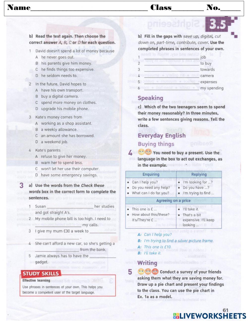 Module 3.5  Money matters