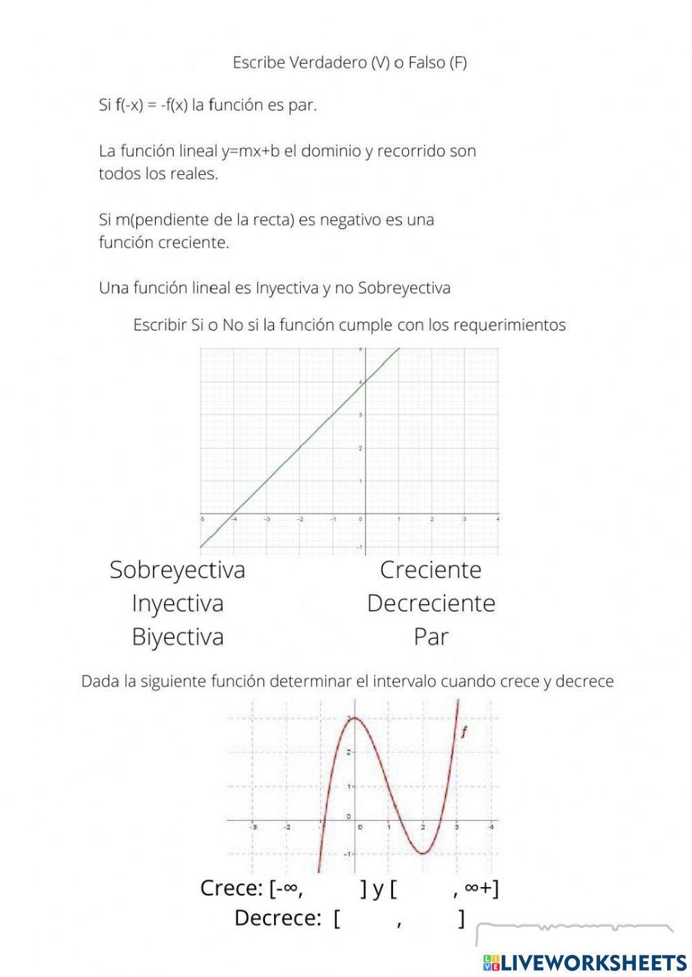 Funciones crecientes y decrecientes