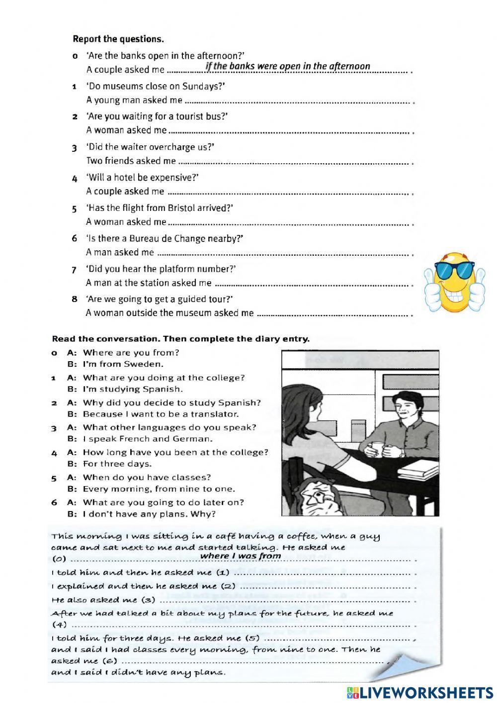 Reported speech Practice 2022 Reported speech Practice 2022
