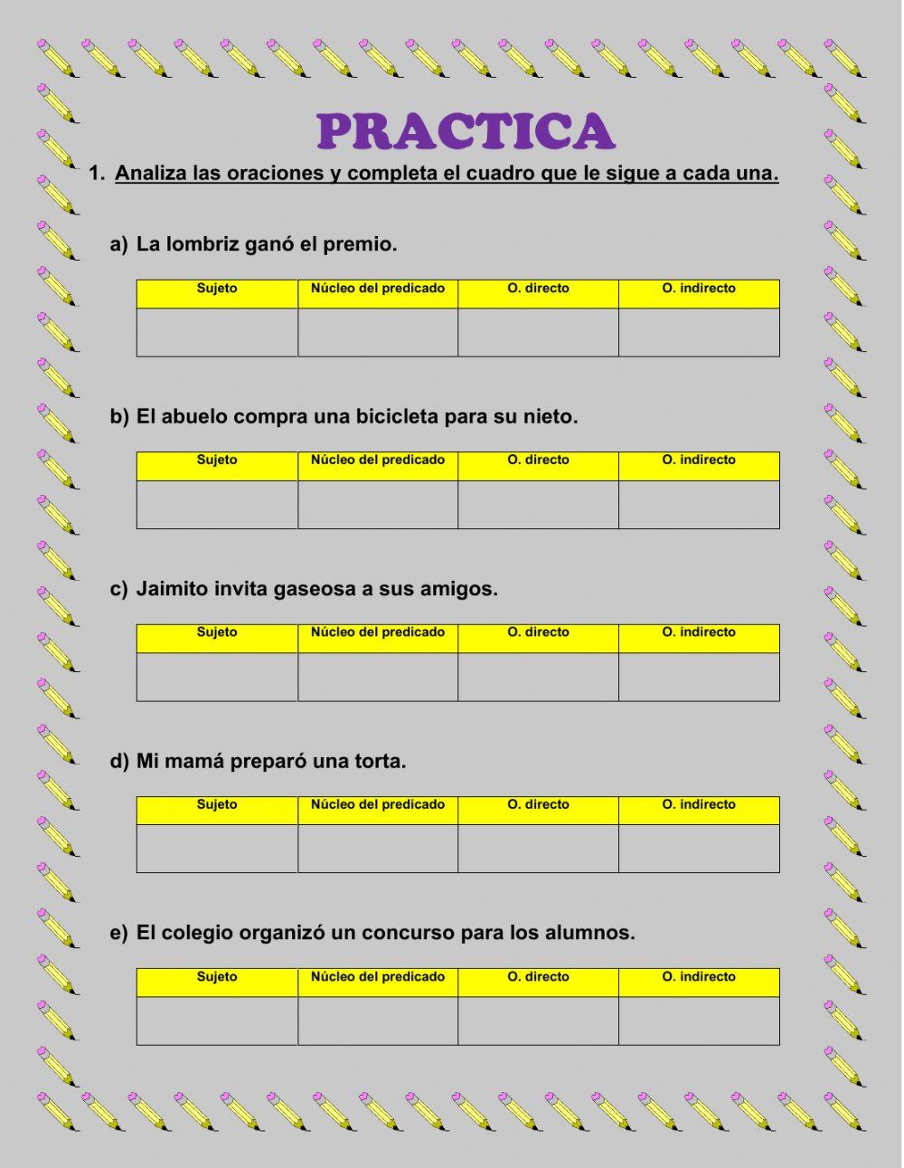 Estructura del predicado.