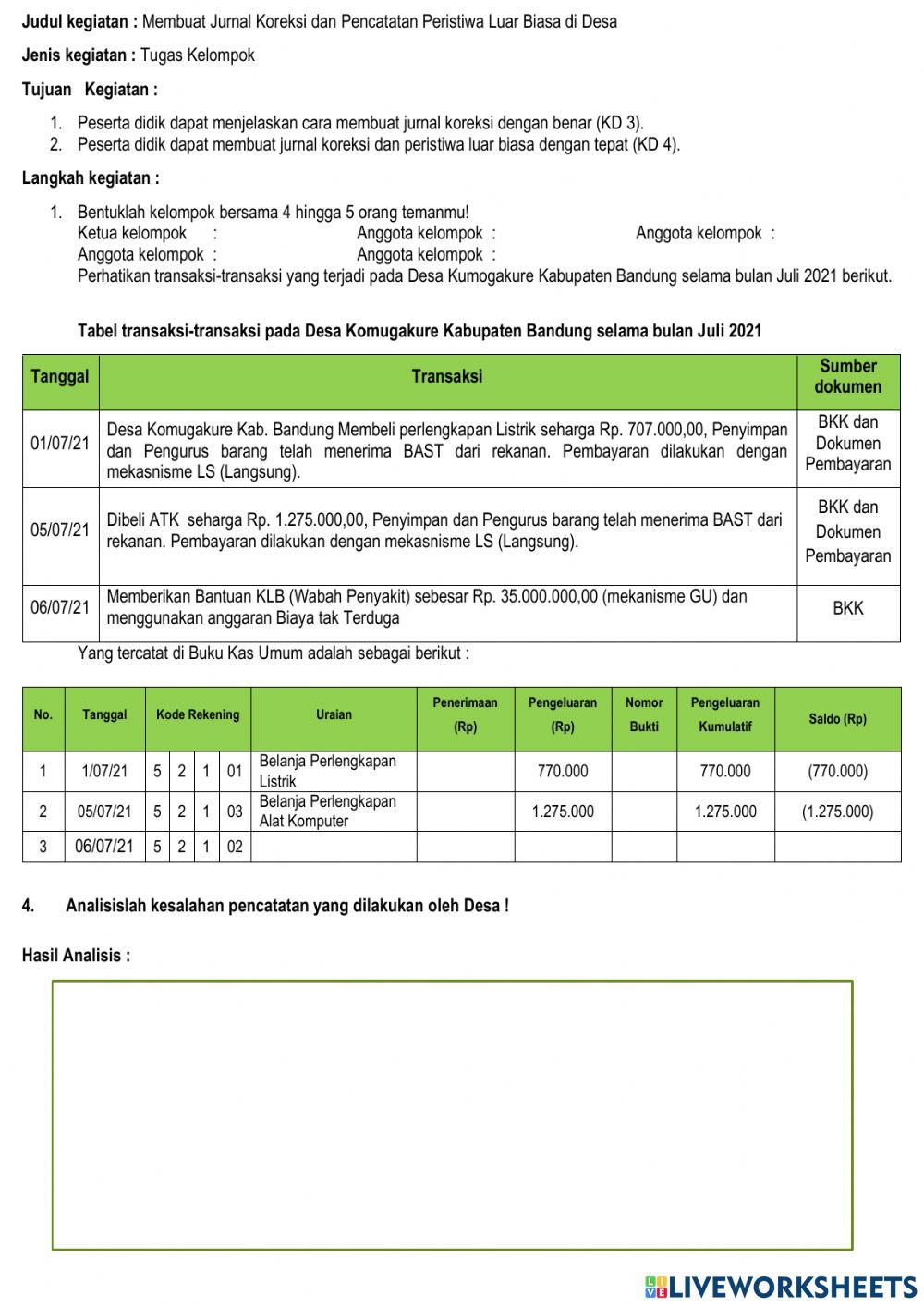 E-LKPD Praktikum Akuntansi Lembaga-Instansi Pemerintah