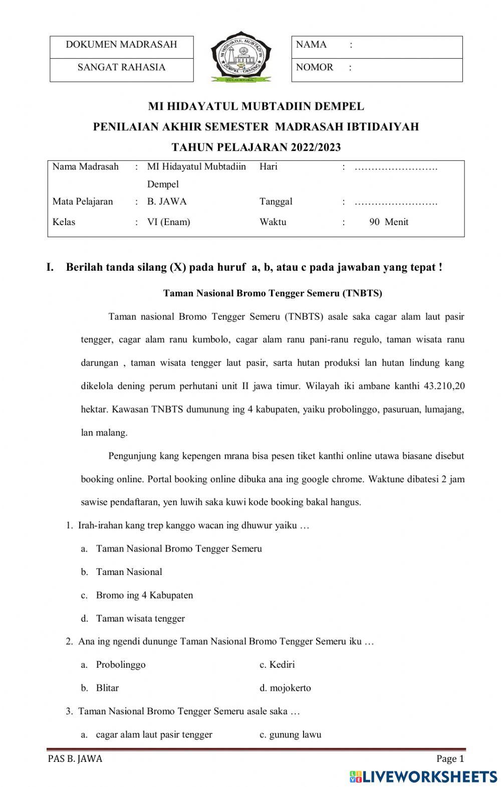 Pas ganjil bahasa jawa kelas 6 tp.2022-2023