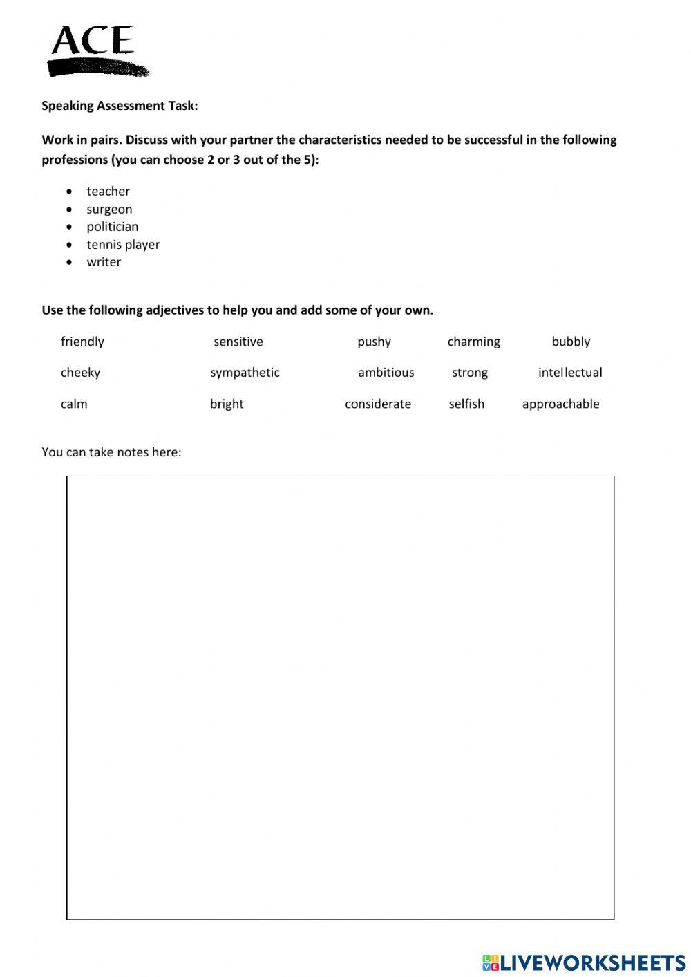 YL 12 Listening Assessment