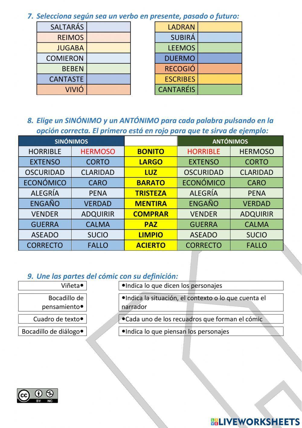 Repaso LENGUA- 1er trimestre - Situación de aprendizaje 1-2-3