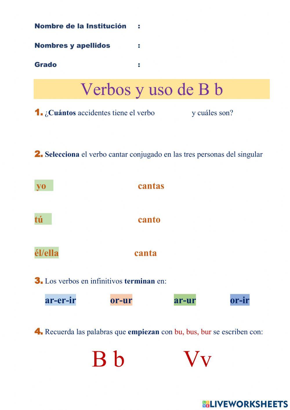 Verbos y uso de la Bb