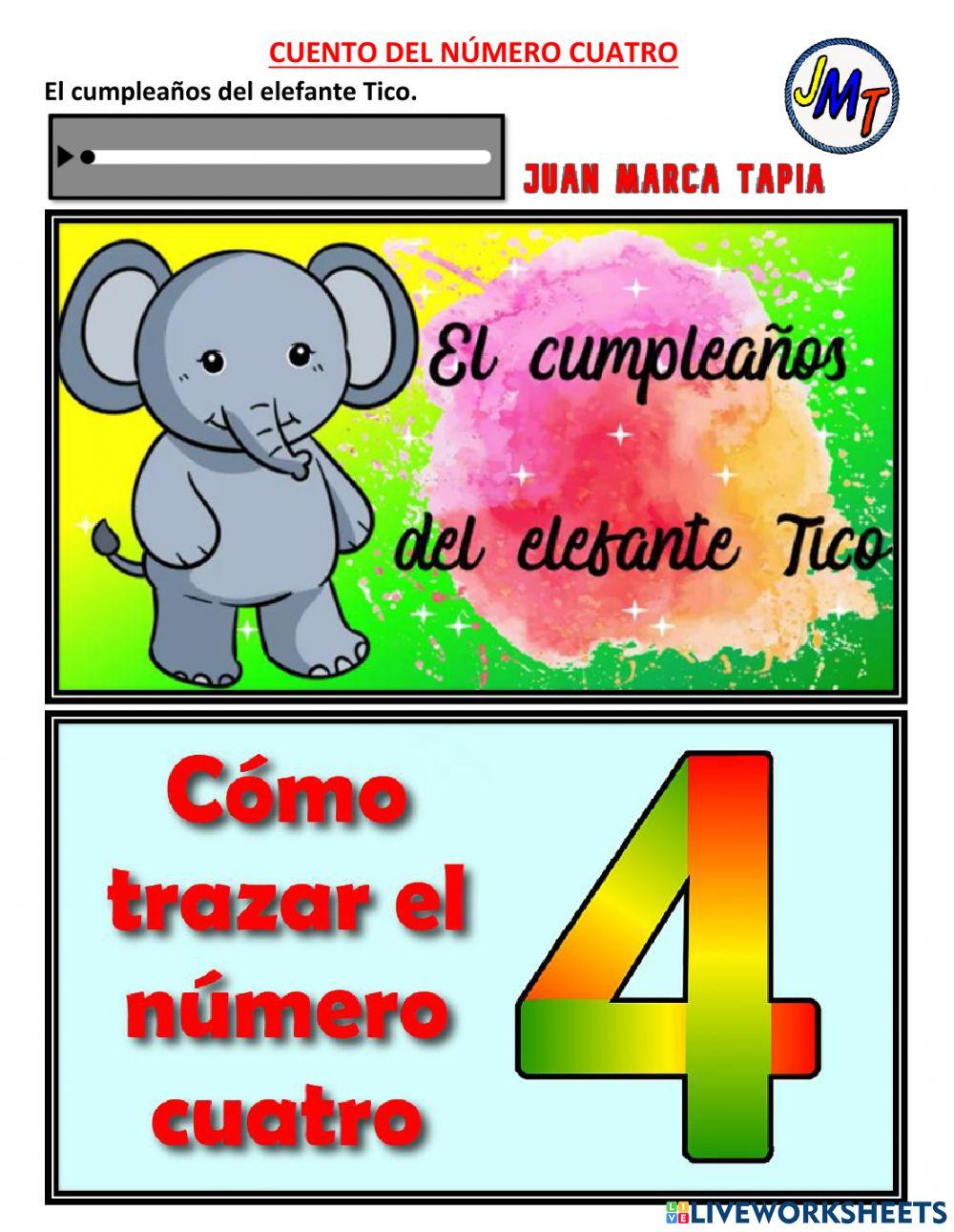 El número cuatro. Rompecabezas y ejercicios