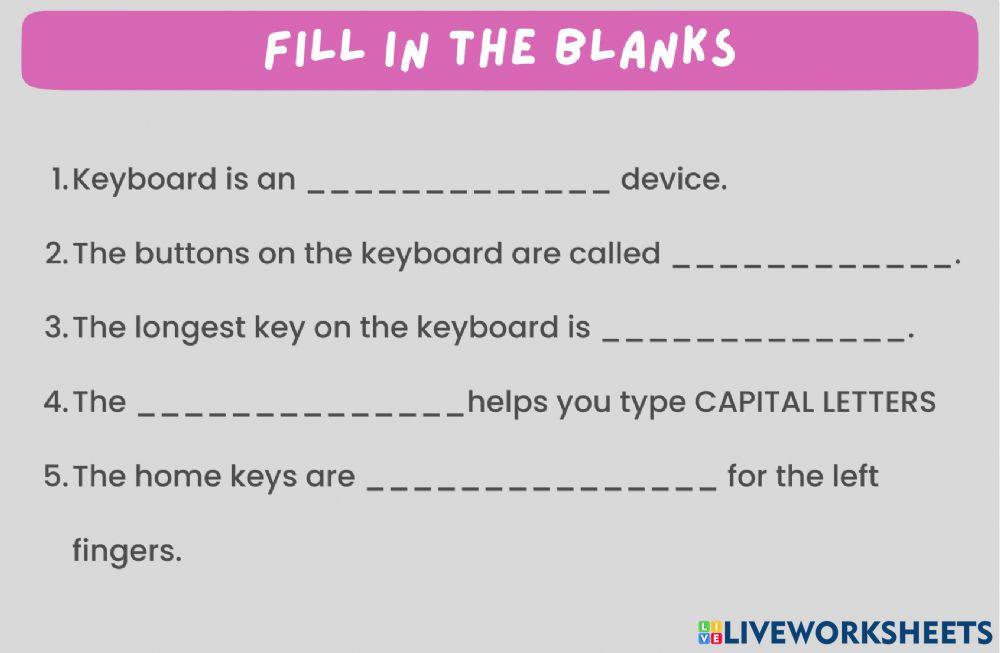 PARTS OF THE KEYBOARD