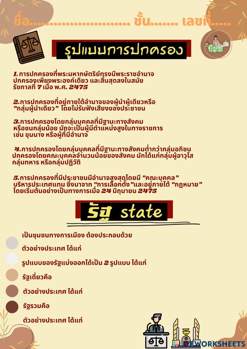 รัฐและรูปแบบบการปกครอง