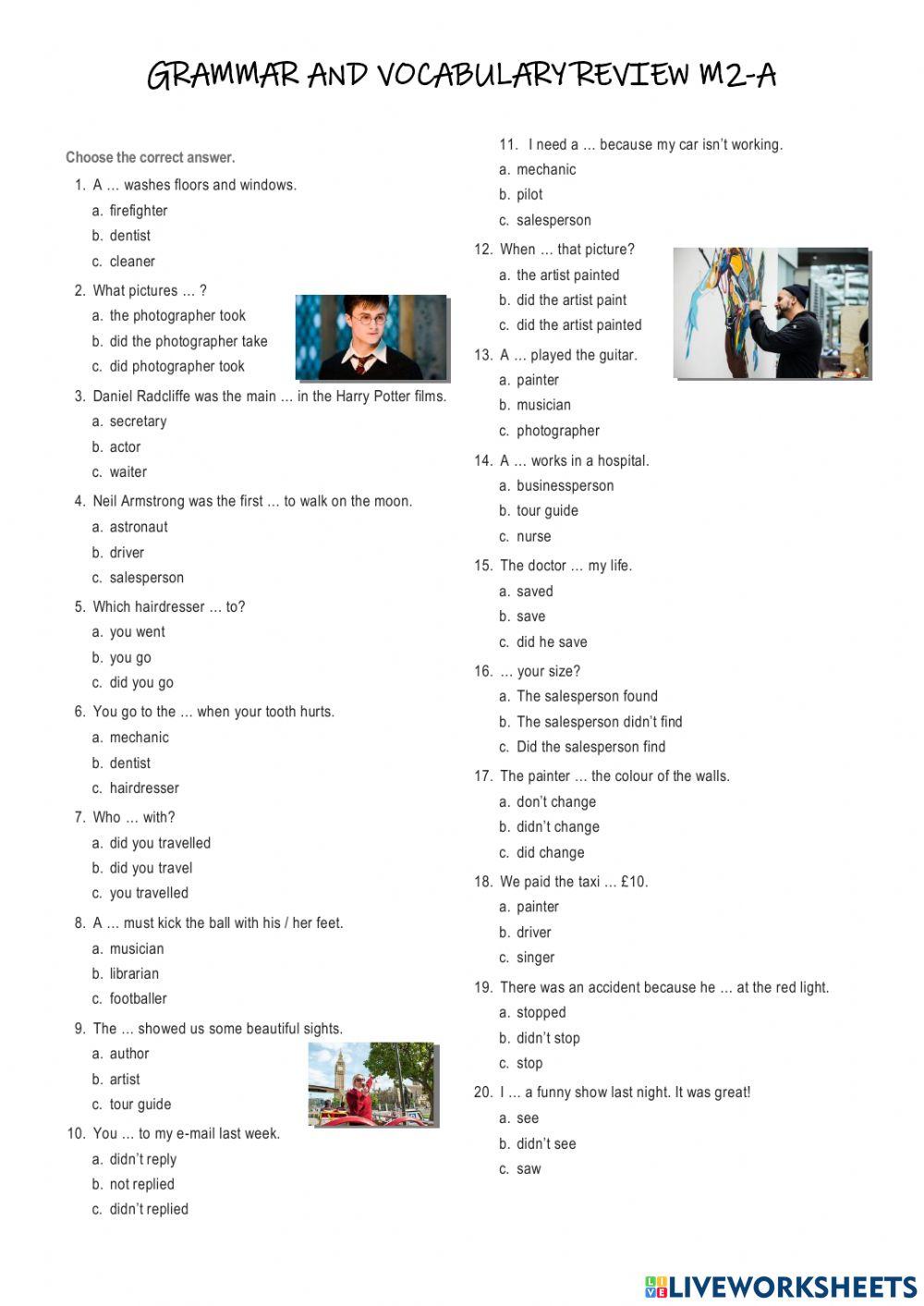 Grammar Revision M2A