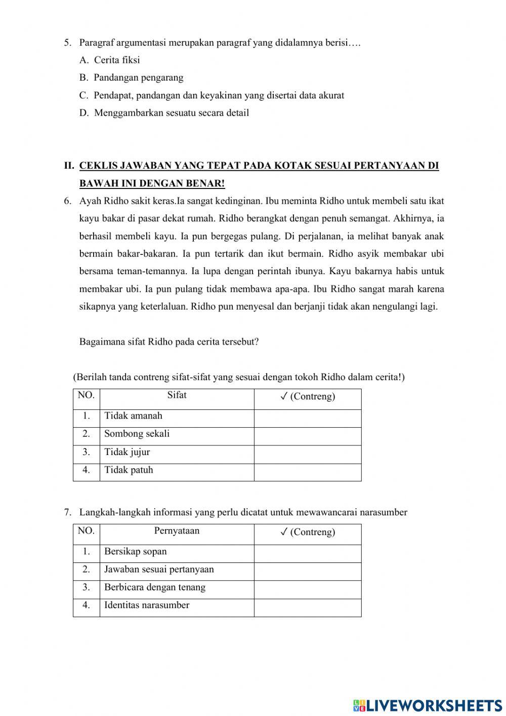 SAS Bahasa indonesia kelas 4