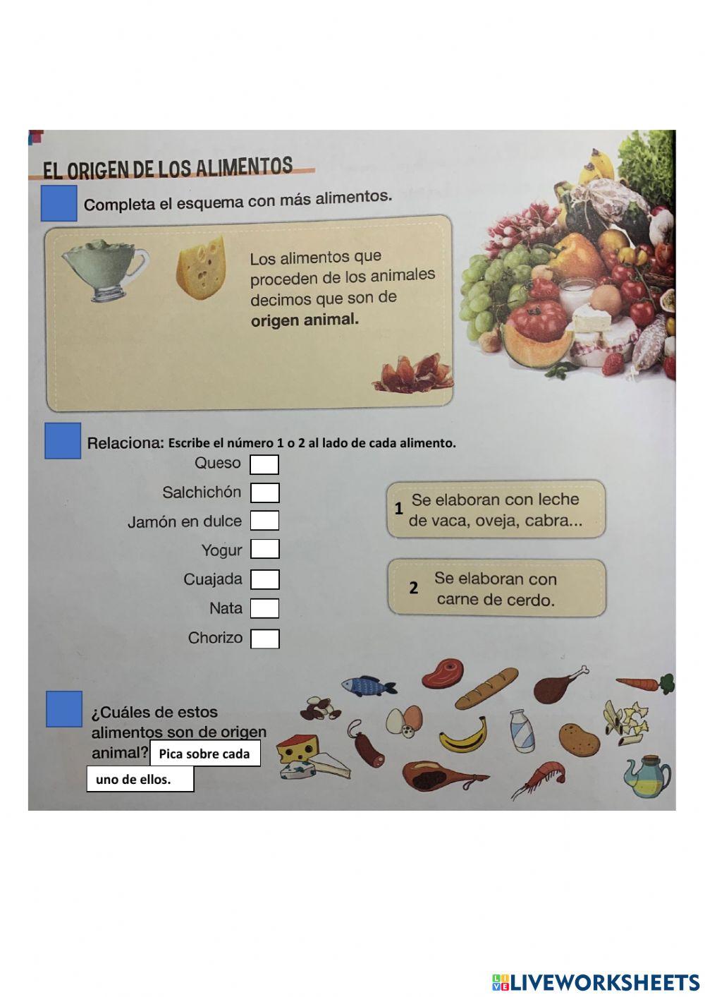 Origen animal de los alimentos