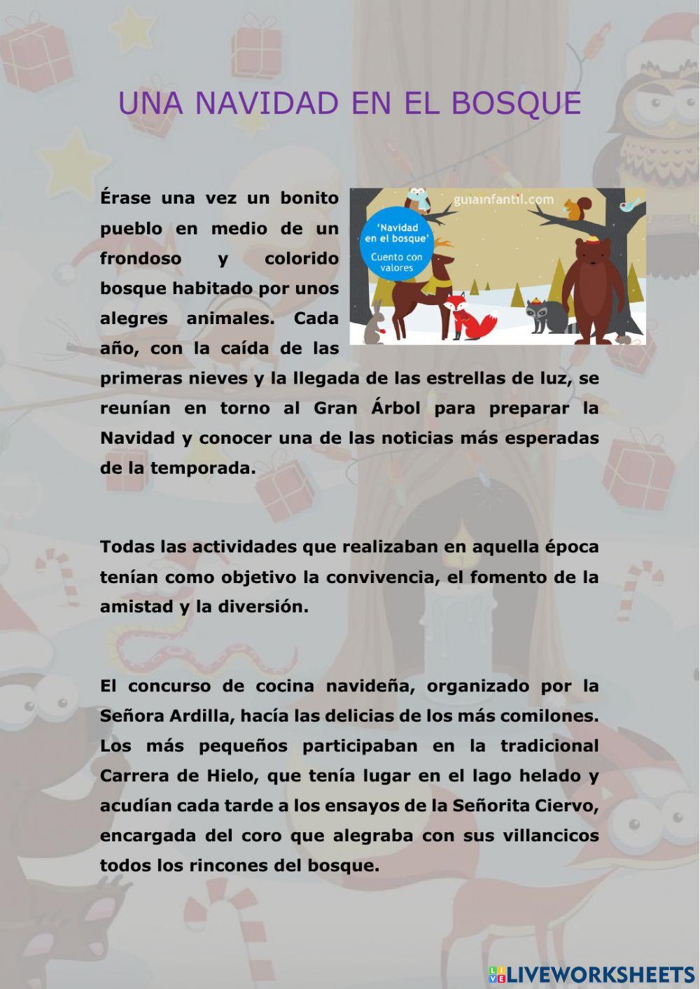 Una Navidad en el Bosque - Lectura Comprensiva