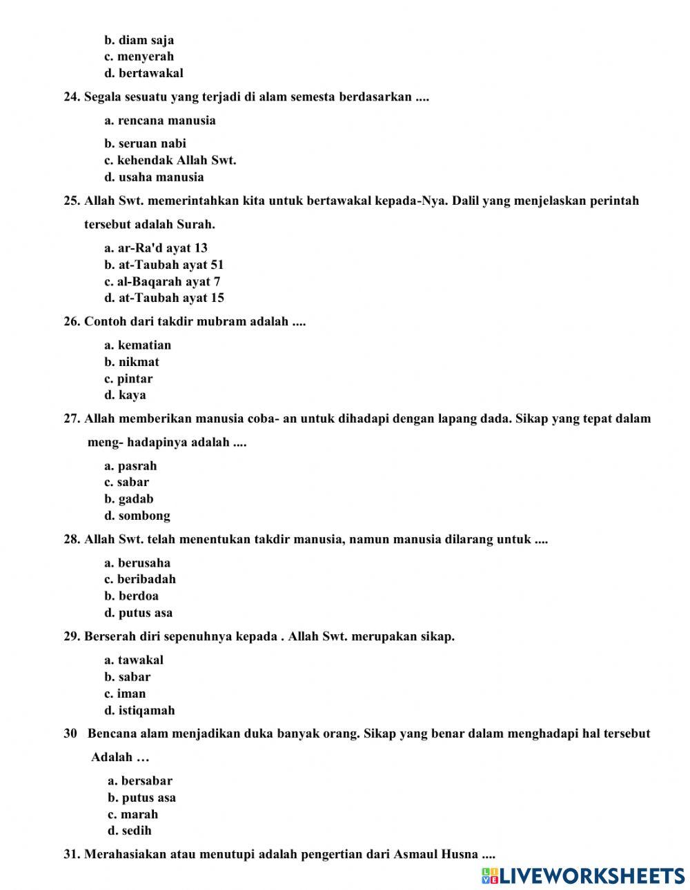 Pat 6 akidah nopember 2022