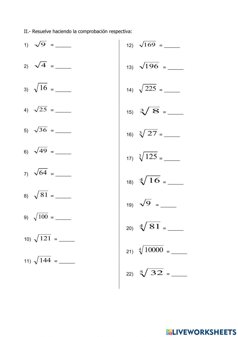 Potencia y radicacion