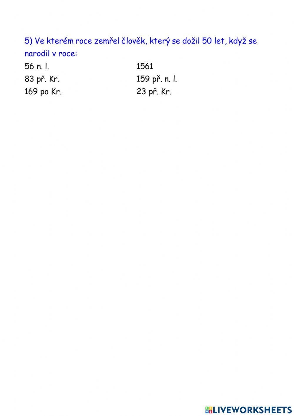 Časová osa, století