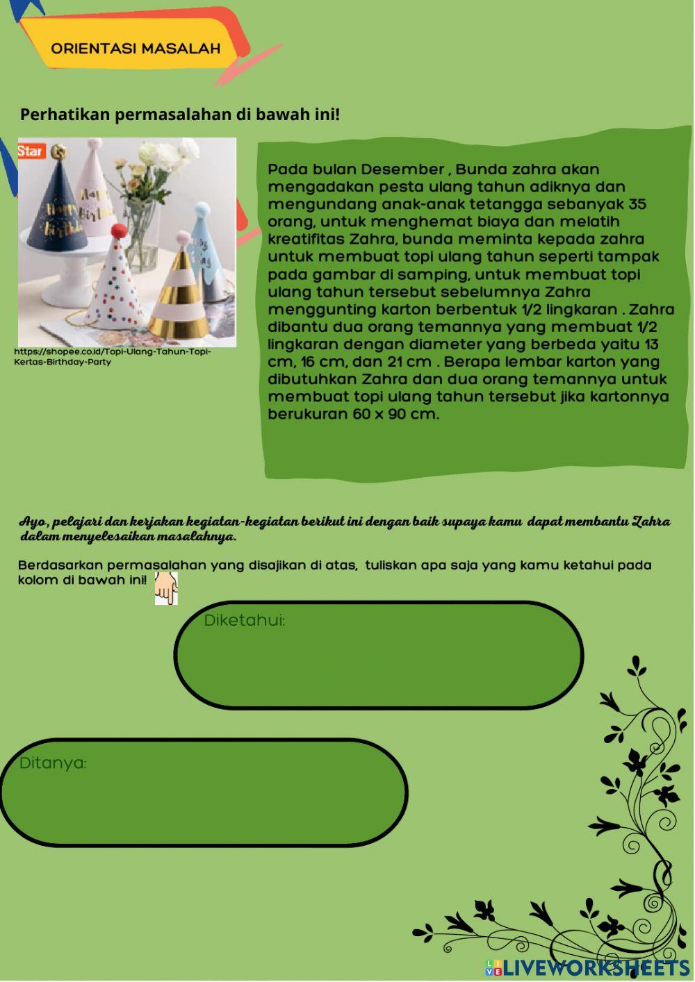 LKPD Luas Permukaan Kerucut