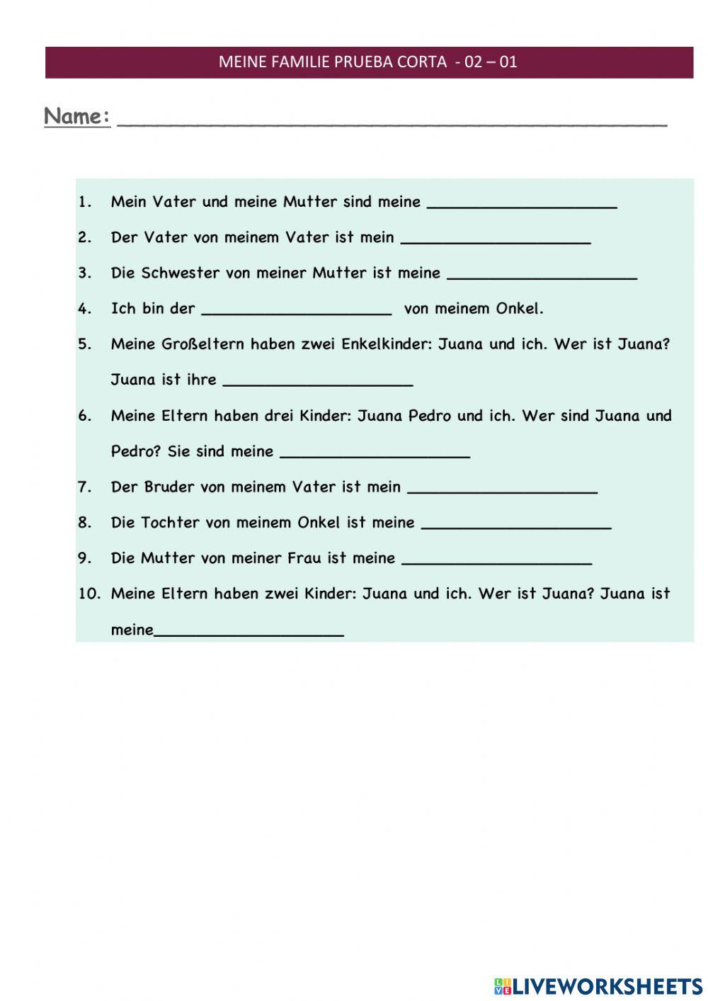 Meine Familie Prueba Corta 02