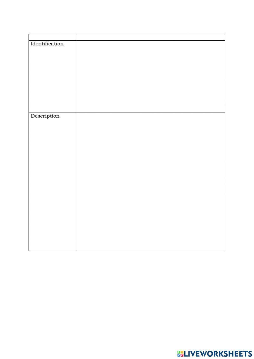 Descriptive text in a group