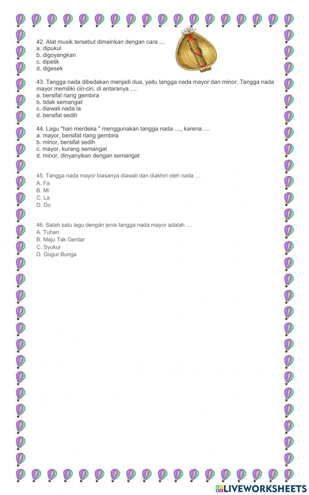 Penilaian akhir semester 1 tema 3