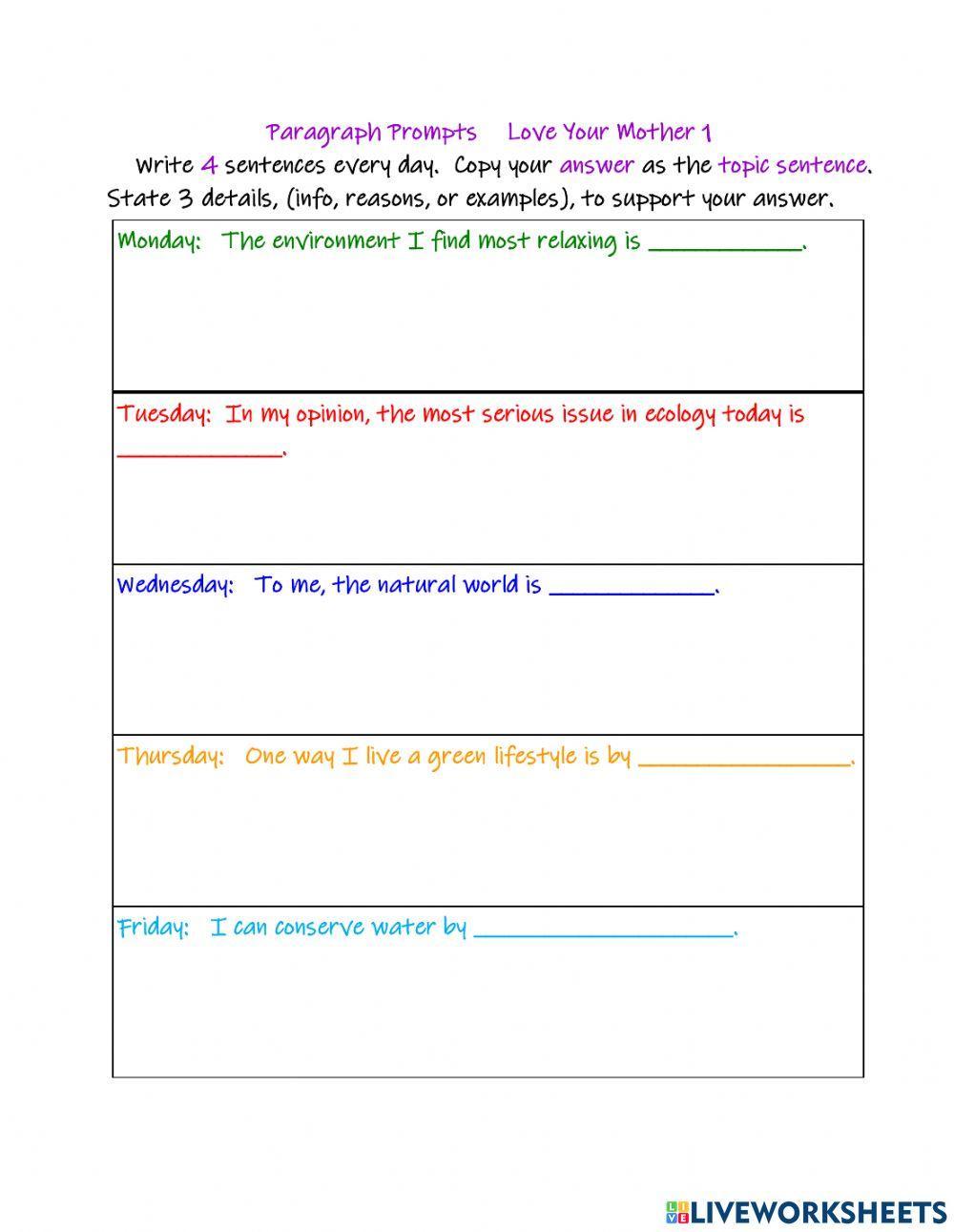 Love the Earth 1 Paragraphs