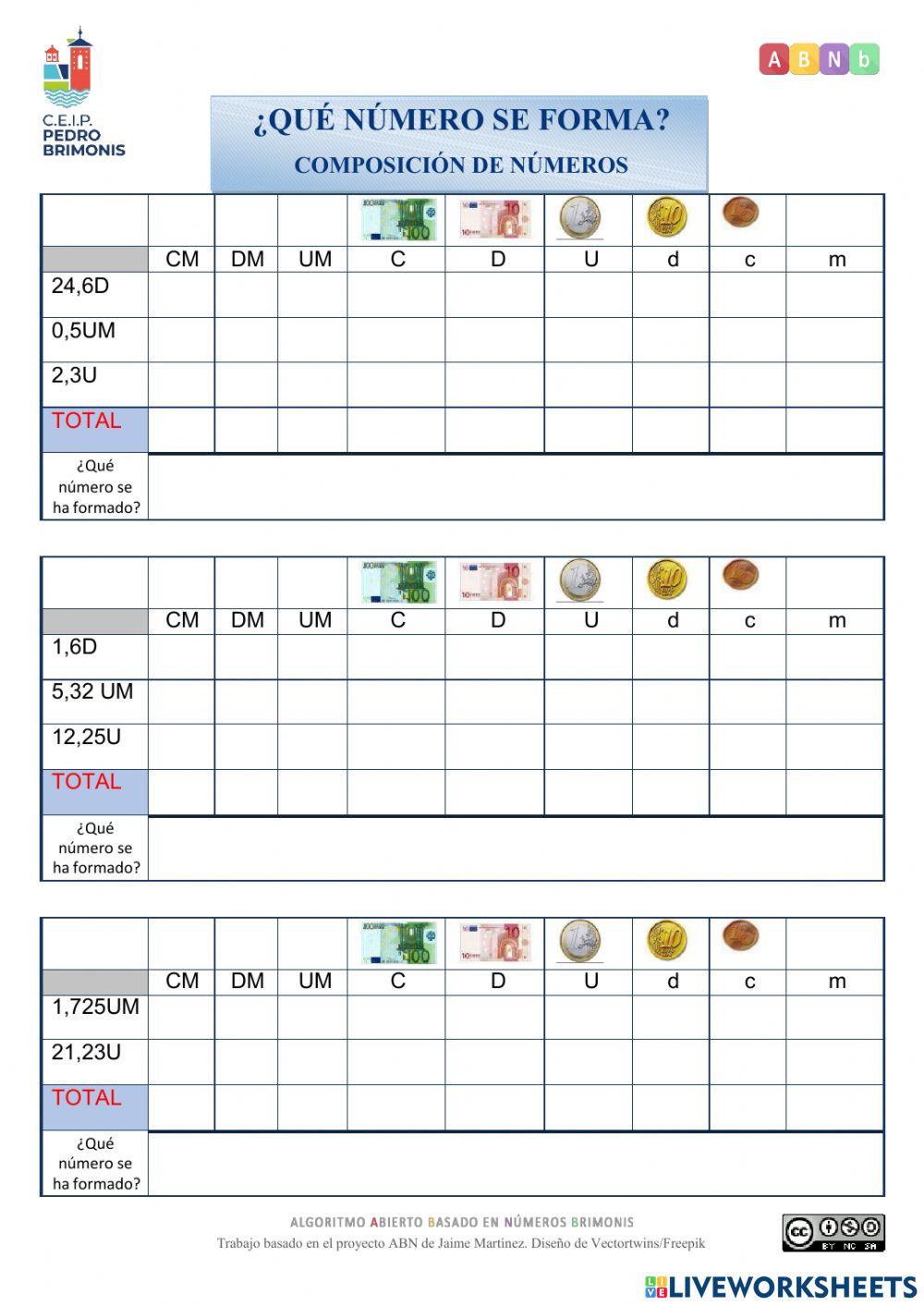 ABN 5º -Composición de números