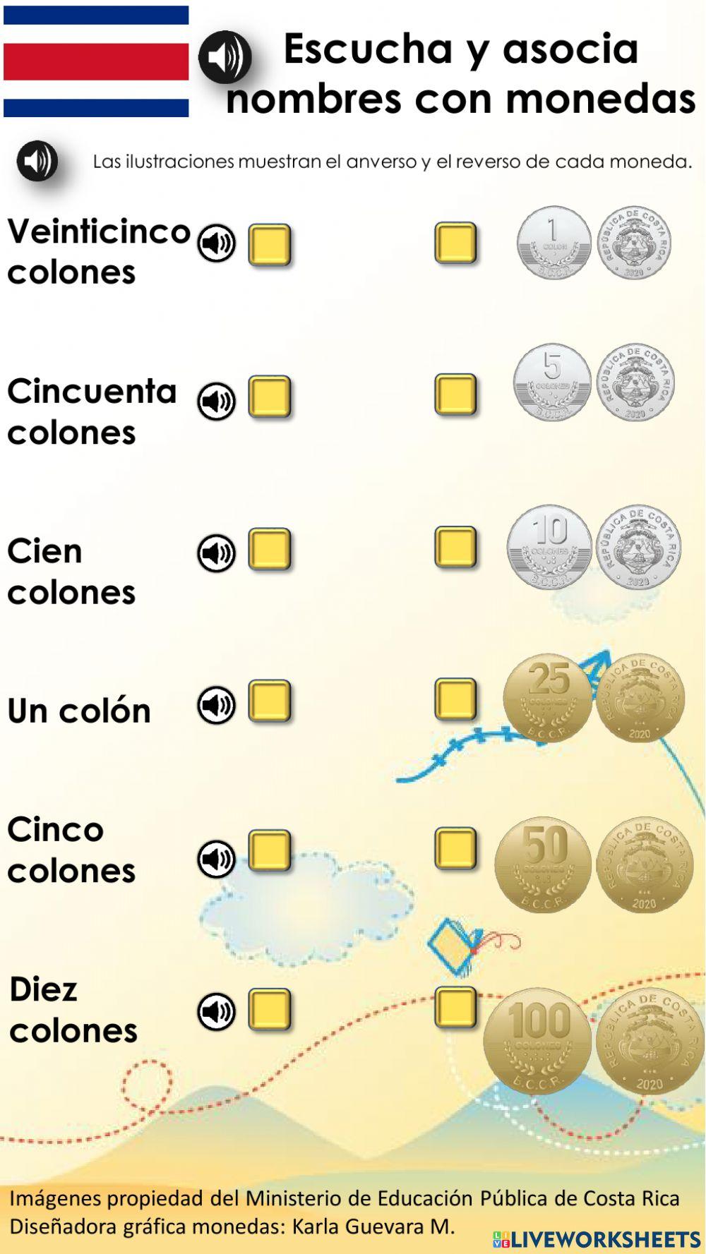 Moneda de Costa Rica para primer año escolar (2)