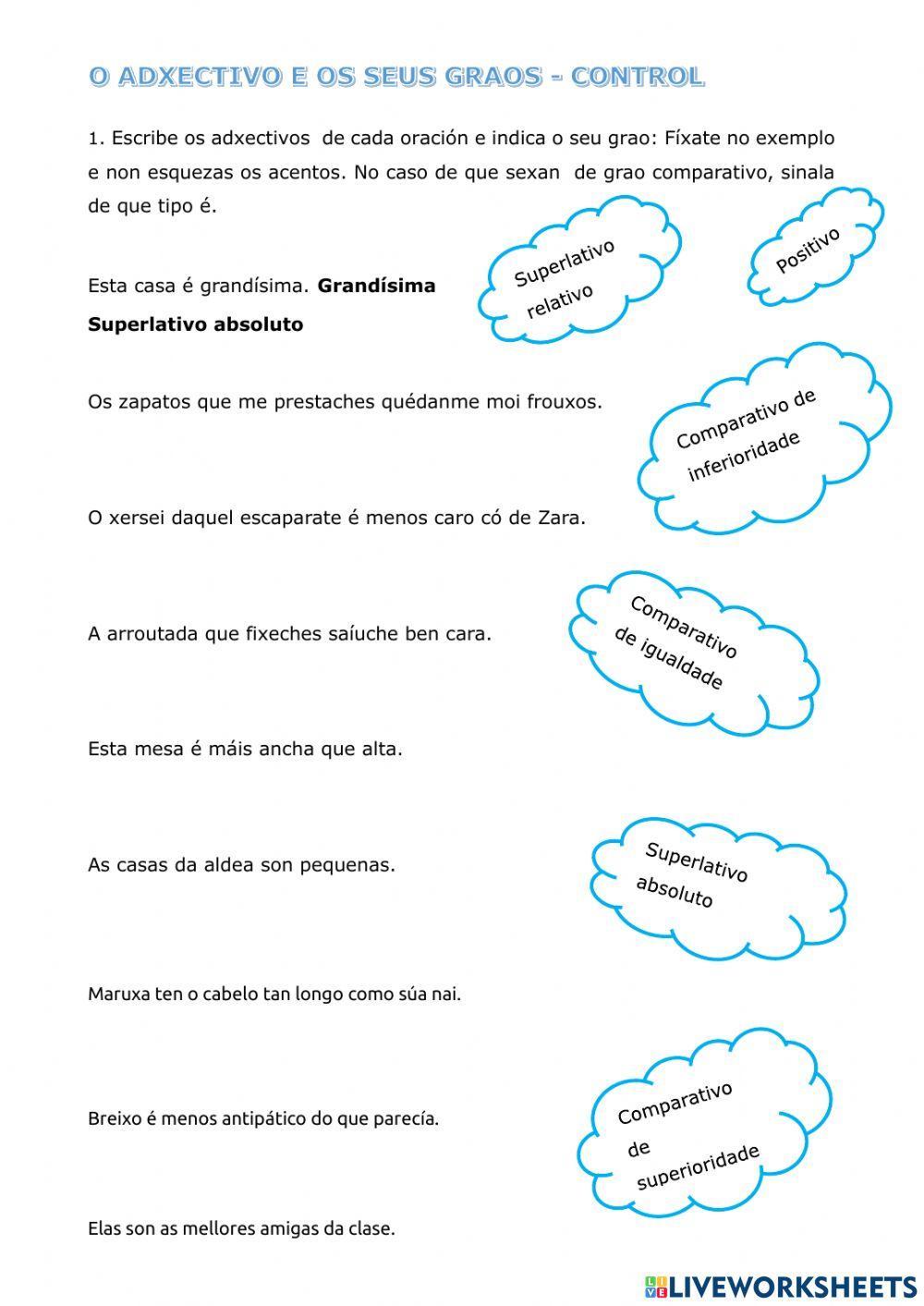 Os graos do adxectivo Os graos do adxectivo