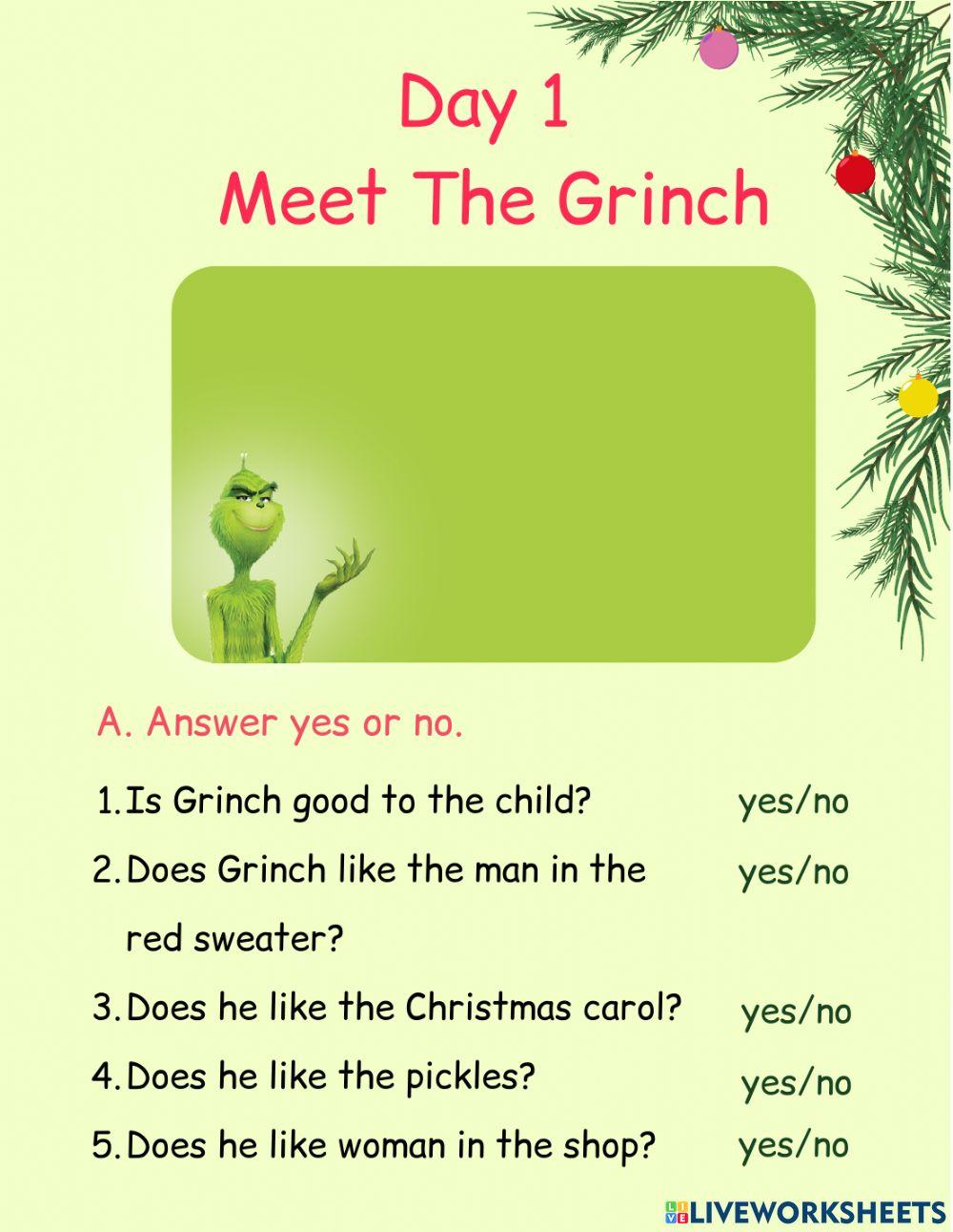 «The Grinch» Christmas activities