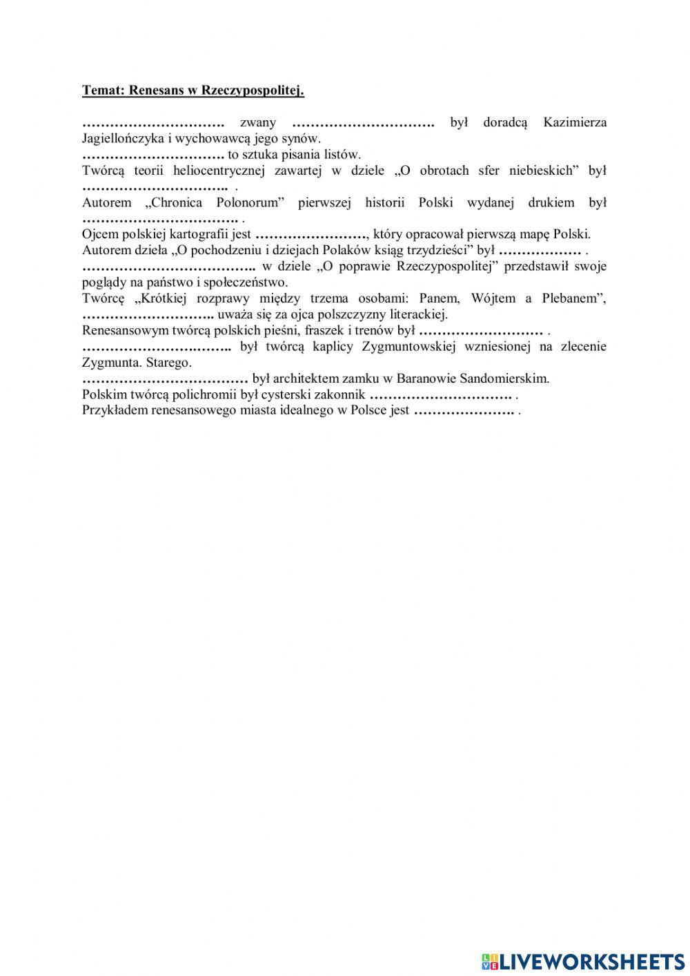 Renesans w Rzeczypospolitej