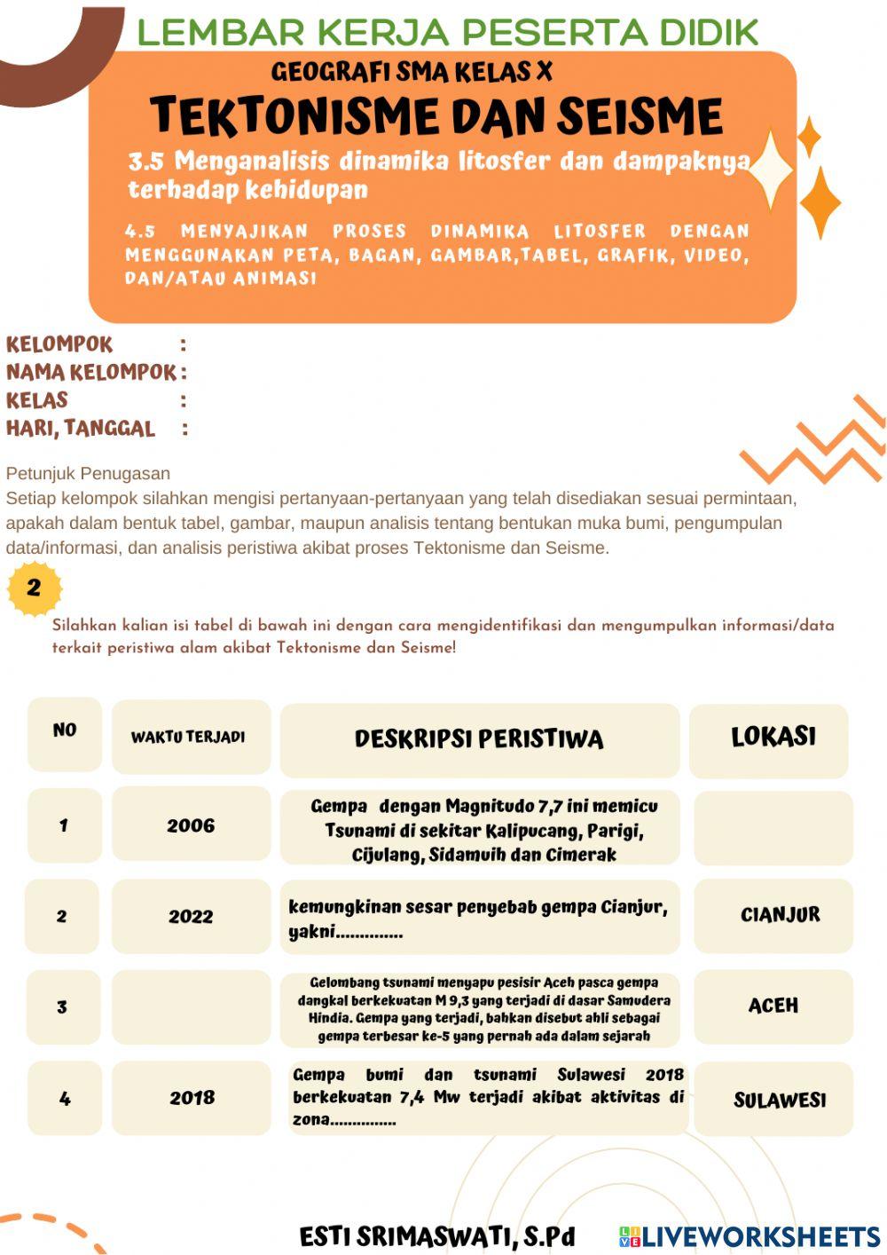 Lkpd geografi tektonisme dan seisme