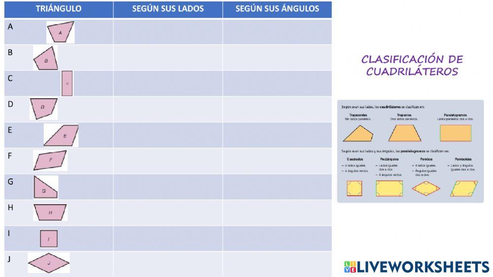 Triángulos y cuadrilateros Triángulos y cuadrilateros
