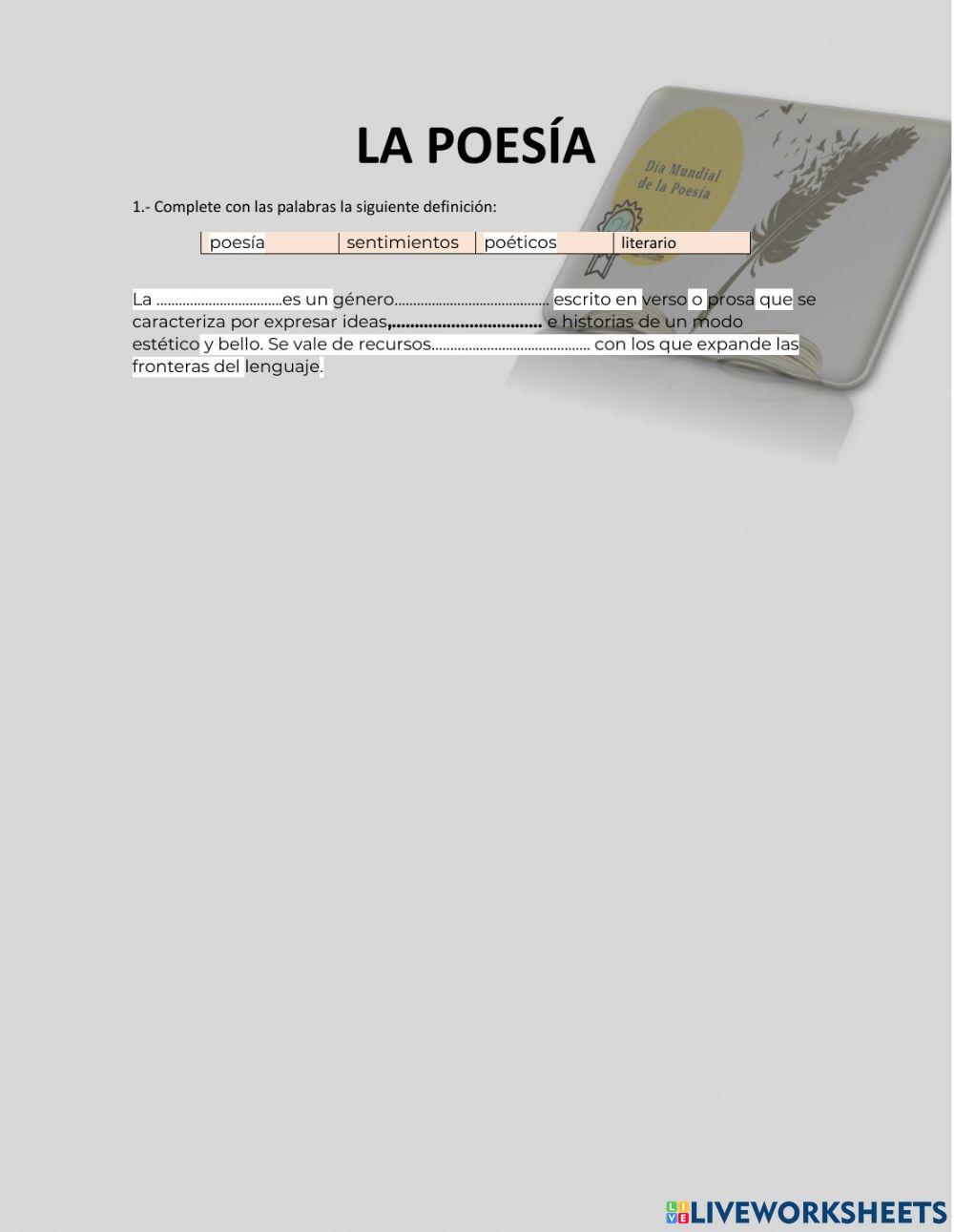 Alfredvaca La Poesía 2227939 Liveworksheets Alfredvaca La Poesía 2227939 Liveworksheets
