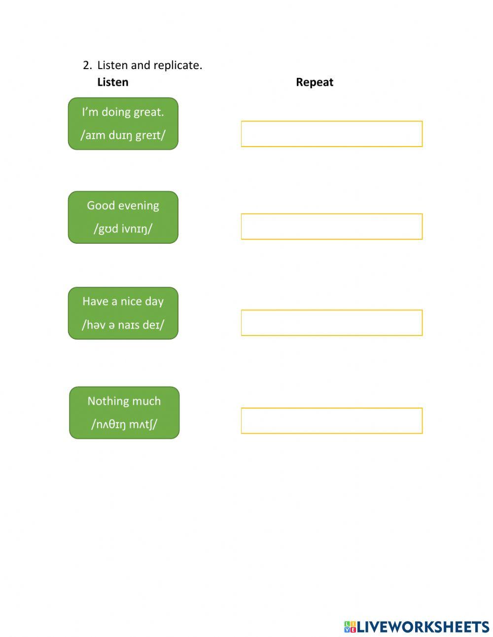 How are you Controlled practice