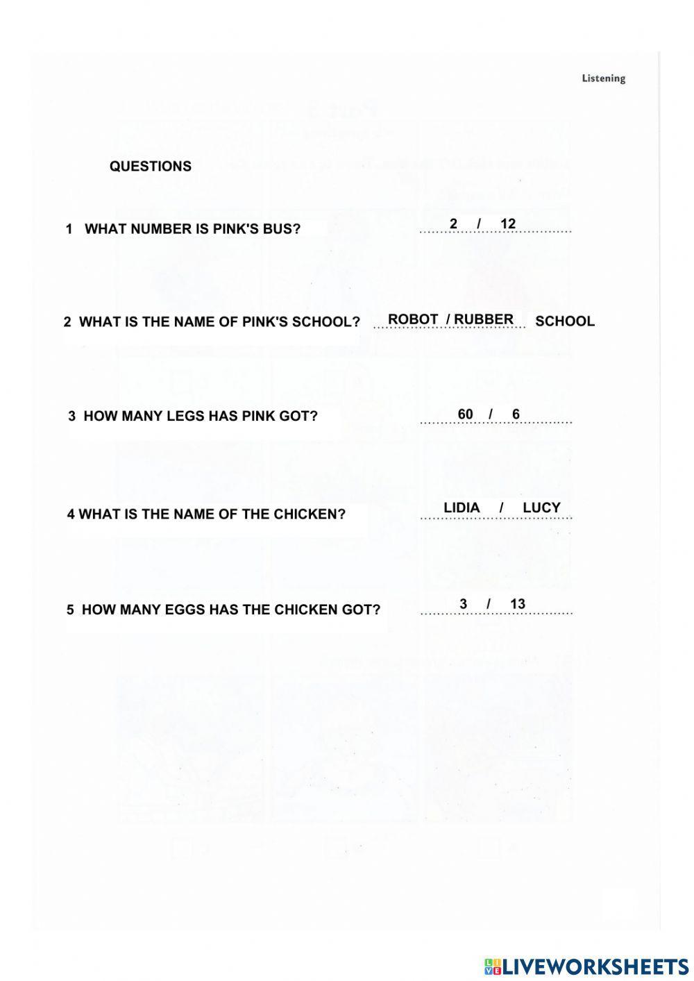 FINAL EXAM 2ND GRADE LISTENING (FACU)
