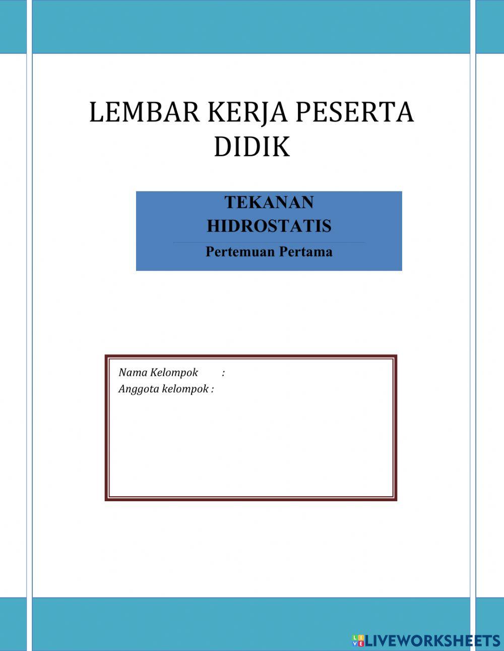 Percobaan Tekanan Hidrostatis