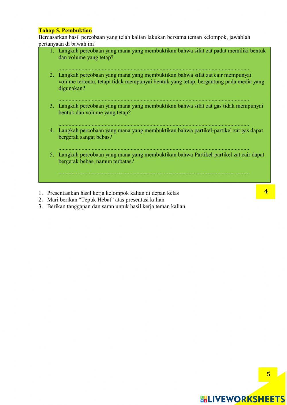 LKPD Zat dan Perubahannya